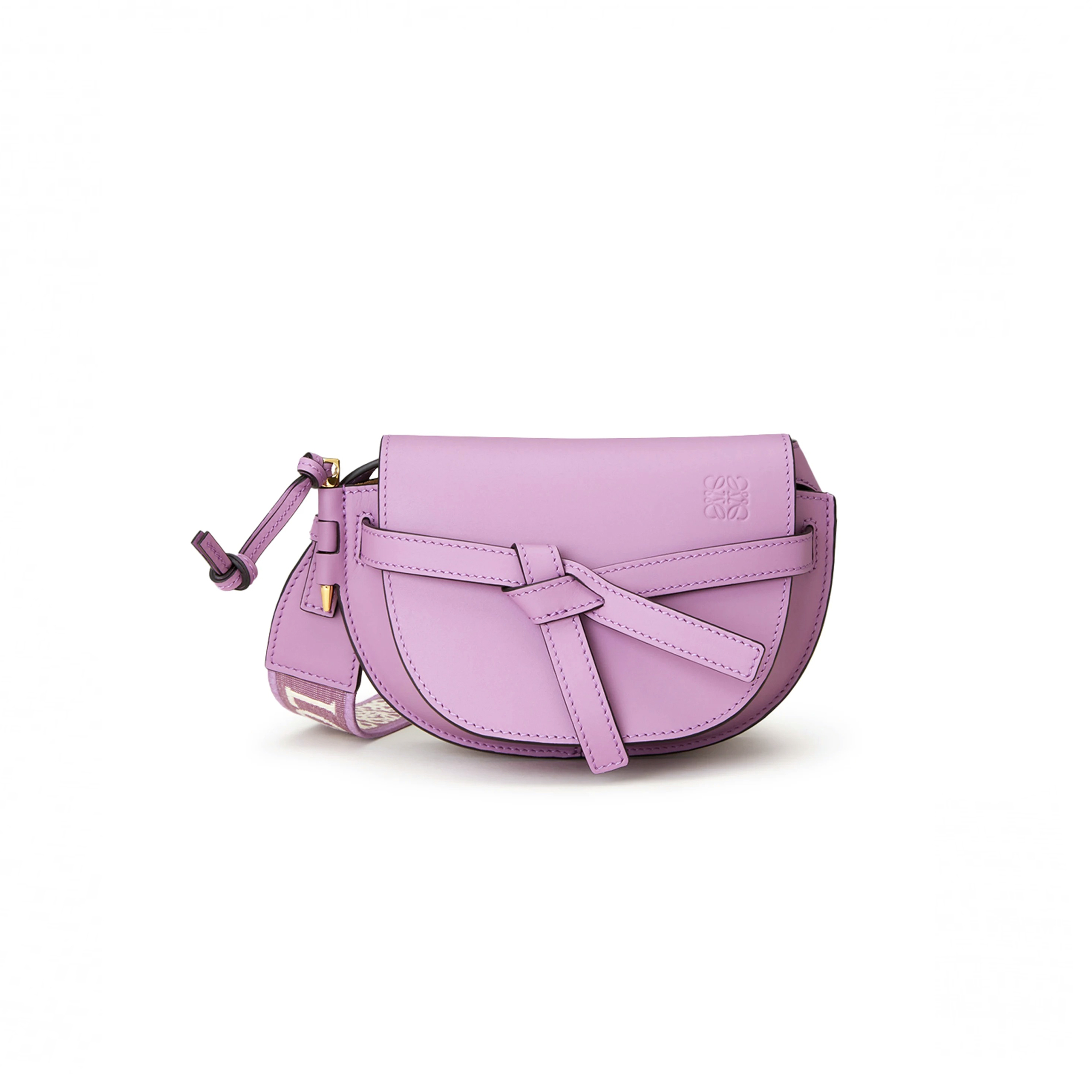 LOEWE MINI GATE DUAL BAG IN SOFT CALFSKIN AND JACQUARD A650N46X13-654 (21*12.5*9.5cm)